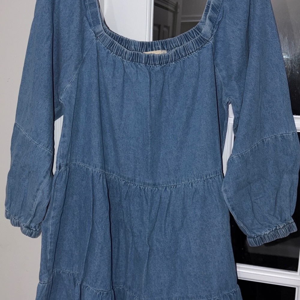 Three bird nest- Western style mini denim dress